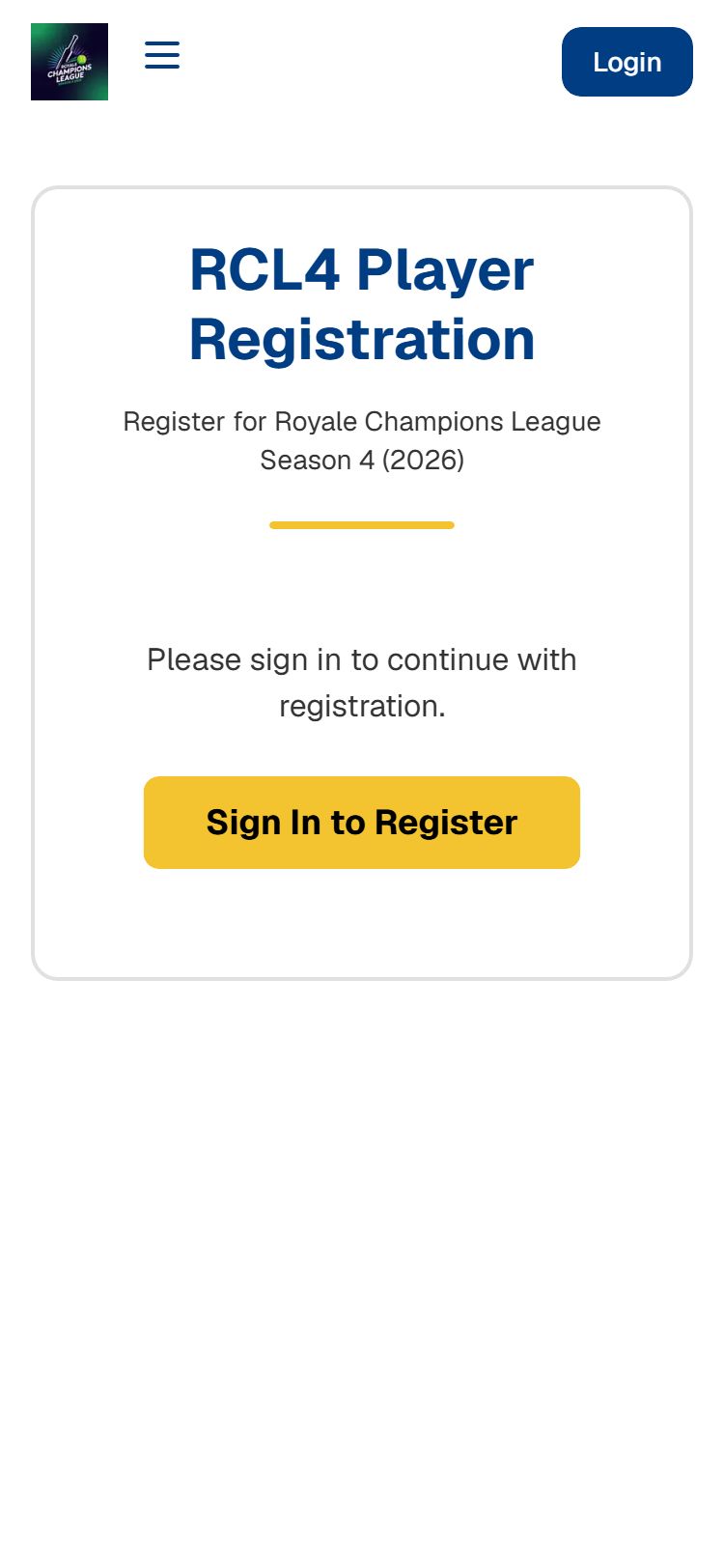 RCL4 player registration on a phone