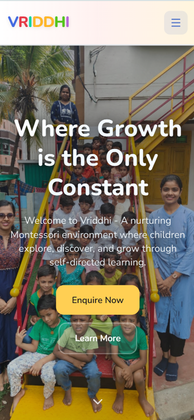 Vriddhi Montessori website